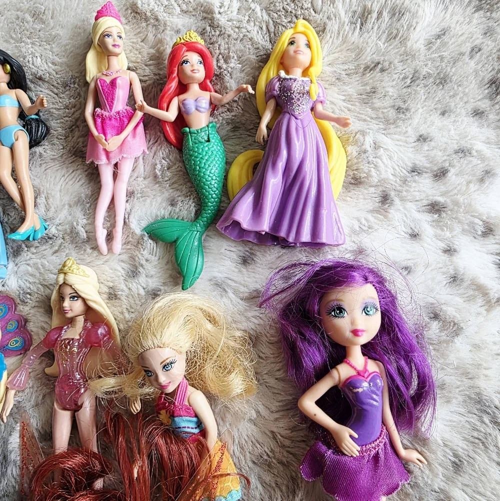 15 Pcs Mini Barbie Dolls, Princess Dolls, Fairy Dolls.